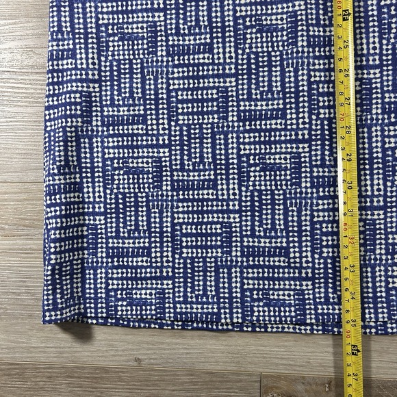 J McLaughlin Large Lawrence Blue Collared Catalina Cloth Geometric Shirt Dress - Picture 12 of 14